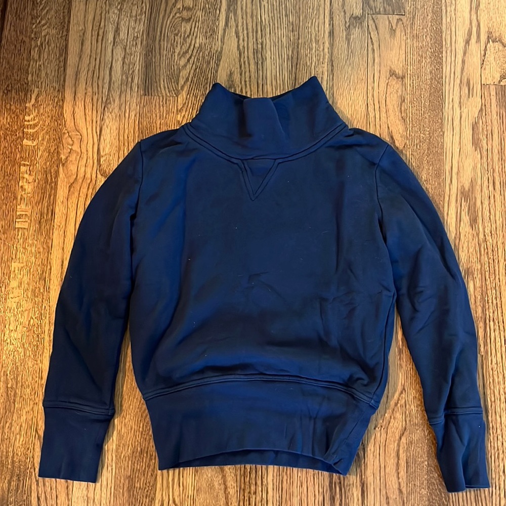 MADEWELL DARK BLUE 100% COTTON MOCK/TURTLENECK LONG SLEEVE SWEATSHIRT SIZE XXS
